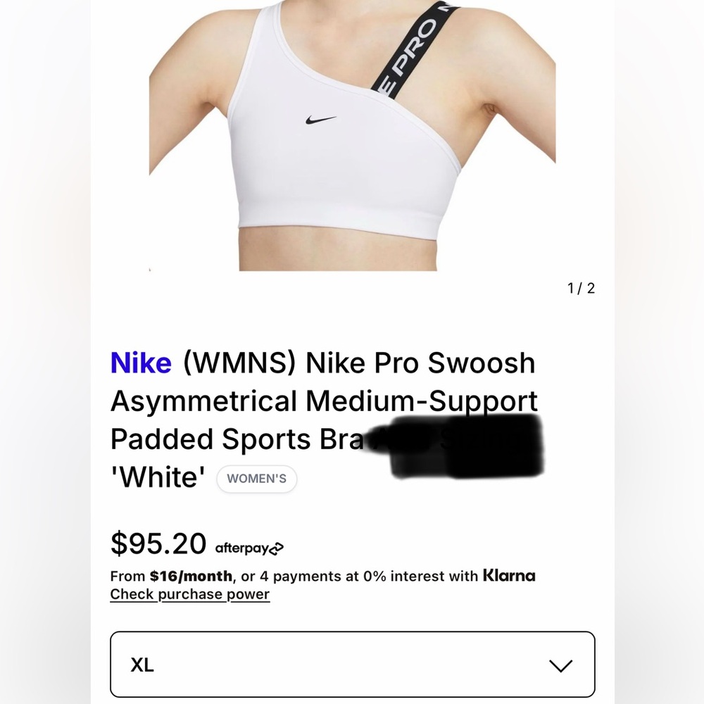 Nike Women's White Pro Swoosh Sports Bra